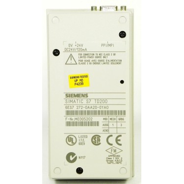 6ES7272-0AA20-0YA0 SIMATIC S7, TD 200 TEXT DISPLAY FOR S7-200, 2 LINES, WITH CABLE (2.5M) AND MOUNTING ACCESSORIES
