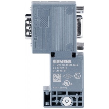 6ES7972-0BB70-0XA0 SIMATIC DP,BUS CONNECTOR FOR PROFIBUS UP TO 12 MBIT/S 90 DEGREE ANGLE CABLE OUTLET