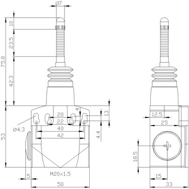 3SE5242-0HR03-1AK4 - Siemens - Interruptor de posición SIRIUS, plástico, varilla elástica, LED