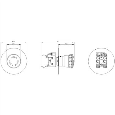  3SU1100-1HB20-3PF0 - Siemens - Not-Aus-Pilzdrucktaster, 40mm, rot 