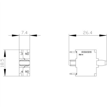 3SU1400-3AA10-5BA0 - Siemens - Kontaktmodul, 1NO