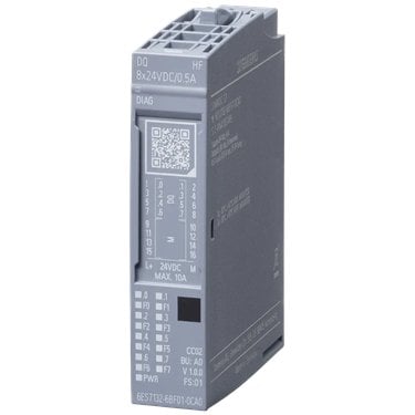 6ES7132-6BF01-0CA0 - Siemens - SIMATIC ET 200SP Modulo di uscita digitale 8x24V DC/0,5A ad alta funzionalità, Unità di imballagg