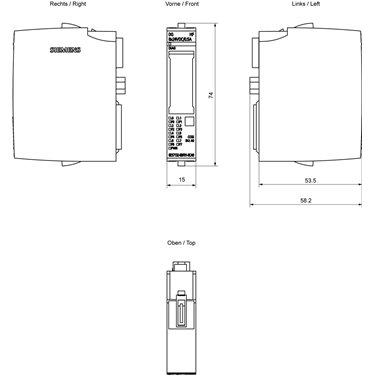 6ES7132-6BF01-2CA0 - Siemens - SIMATIC ET 200SP Modulo di uscita digitale 8x24V DC/0,5A Alta funzionalità, Unità di imballaggio 