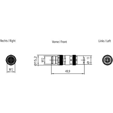 6GK1901-0DE10-6AA0 - Siemens - Adaptateur Ethernet industriel M12-D/M12-X (M12 D-Mâle/M12 X-Femelle)