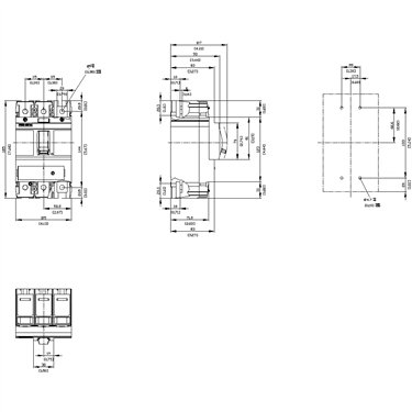 3VA5210-5ED31-2AA0 - Siemens - Interruttore automatico, UL, FS250, 100A, 3 poli, 35KA, TM, FTFM