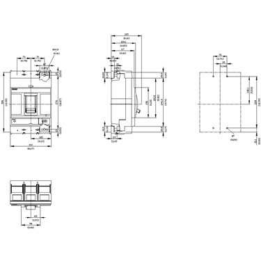 3VA5560-7EC32-1AA0 - Siemens - Interruttore, UL, FS800, 600A, 3 poli, 100KA, TM, FTAM