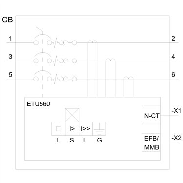 3VA6560-5JQ36-0AA0 - Siemens - Interruttore, UL, FS800, 600A, 3 poli, 35KA, ETU5 LSIG