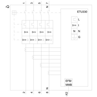 3VA6560-6HM46-2AA0 - Siemens - Interruttore automatico, UL, FS800, 600A, 4 poli, 65KA, ETU3 LIG
