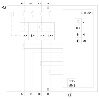 3VA6560-7KL46-0AA0 - Siemens - Interruttore automatico, UL, FS800, 600A, 4 poli, 100KA, ETU8 LI