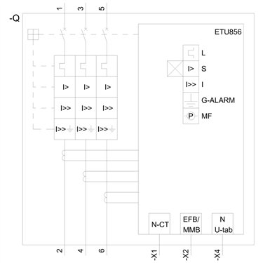 3VA6560-7KT36-2AA0 - Siemens - Interruttore automatico, UL, FS800, 600A, 3 poli, 100KA, ETU8 LSI