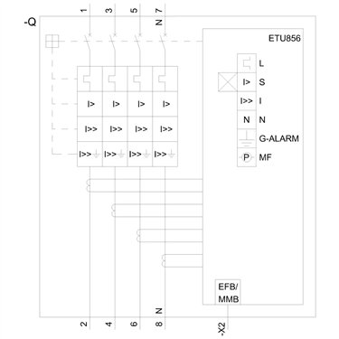 3VA6580-5KT46-2AA0 - Siemens - Interruttore automatico, UL, FS800, 800A, 4 poli, 35KA, ETU8 LSI