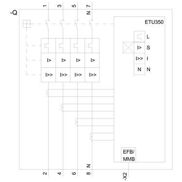 3VA6580-6HN46-0AA0 - Siemens - Interruttore automatico, UL, FS800, 800A, 4 poli, 65KA, ETU3 LSI
