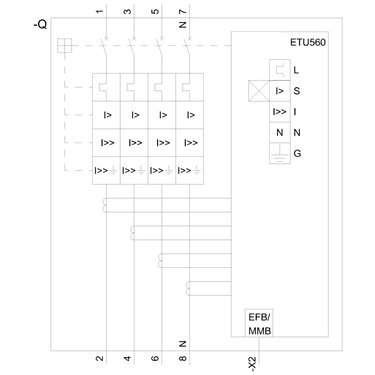 3VA6580-7JQ46-0AA0 - Siemens - Interruttore automatico, UL, FS800, 800A, 4 poli, 100KA, ETU5 LSIG