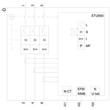 3VA6780-6KP31-2AA0 - Siemens - Interruttore automatico, UL, FS1200, 800A, 3 poli, 65KA, ETU8 LSI