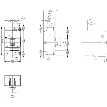 3VA6816-7HQ31-0AA0 - Siemens - Interruttore, UL, FS1600, 1600A, 3 poli, 100KA, ETU3 LSIG
