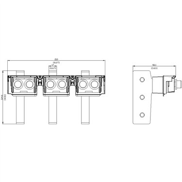 3VA9673-0QE00 - Siemens - Perno di collegamento posteriore piatto (3 pezzi)