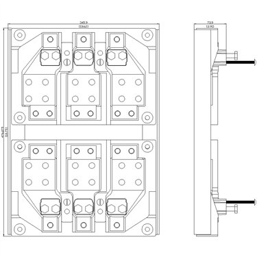3VA9873-0WN00 - Siemens - Blocco di montaggio per connessione posteriore