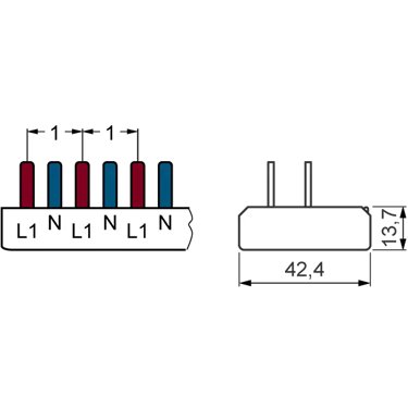 5ST3674-7 - Siemens - Stiftsammelschiene 10mm², 1-phasig/neutral 9x kompakt 9MW