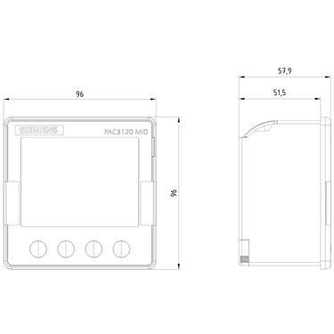 7KM3120-2BA01-1HA0 - Siemens - Dispositivo di monitoraggio della potenza SENTRON PAC3120 LCD AC/DC, MID