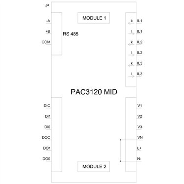 7KM3120-2BA01-1HA0 - Siemens - Dispositivo di monitoraggio della potenza SENTRON PAC3120 LCD AC/DC, MID