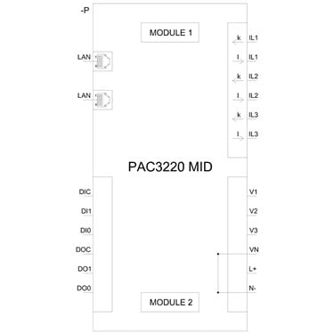7KM3220-2BA01-1JA0 - Siemens - Dispositivo di monitoraggio della potenza SENTRON PAC3220 LCD AC/DC, MID