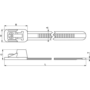 115-00161 HellermannTyton - ORF150-S-PA66W-BK