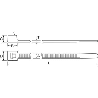 115-02300 HellermannTyton - RELK2L-PA66-BK