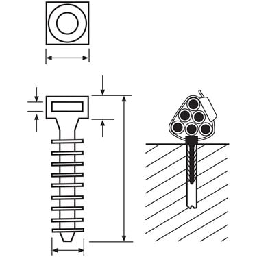 151-80500 HellermannTyton - LOK01B-PA6HIR-BK