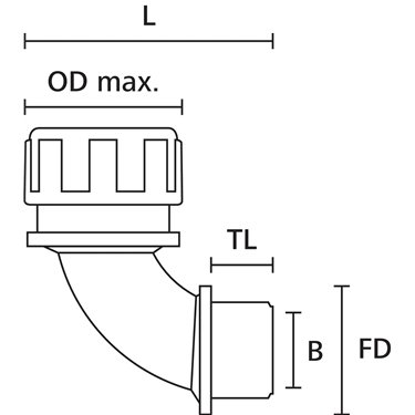 166-40801 HellermannTyton - PSR16-90-M16-PA66-GY