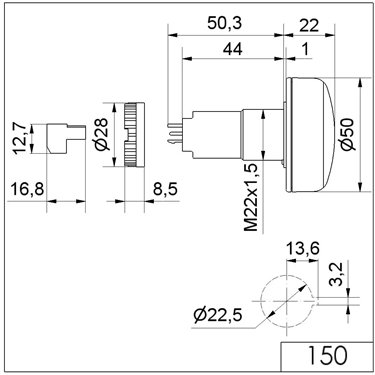 150.100.55 - Werma - Ronzatore a LED EM permanente 24VDC, Rosso