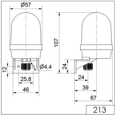 213.100.00 - Werma - Fanale a luce permanente WM 12-230VAC/DC