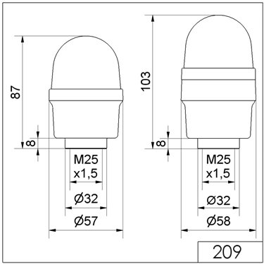 219.100.00 - Werma - Fanale a luce permanente RM 12-230VAC/DC