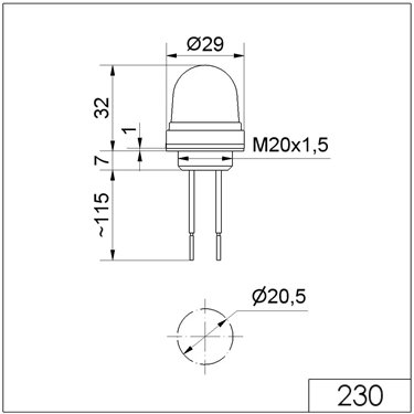 230.300.55 - Werma - Micro Lampada da incasso a LED 24VDC, Giallo