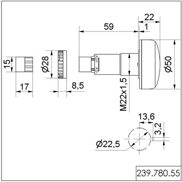 239.780.55 - Werma - AS-i Fanale a LED EM 24VDC MC