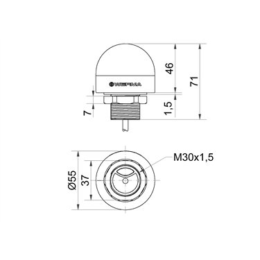 240.210.55 - Werma - MC55 RGY Cavo 24VDC