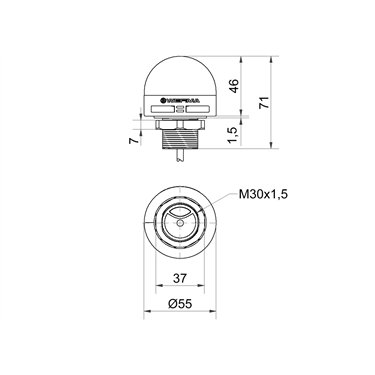 240.230.55 - Werma - MC55 RGY Hummer Kabel 24VDC