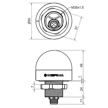 240.420.55 - Werma - MC55 UL Lâmpada de encastrar 24V RGY M12