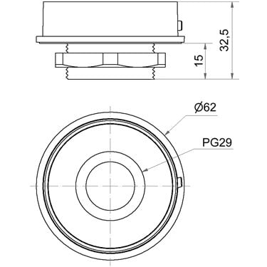 260.700.04 - Werma - Mini Adaptador de instalação PG29, cinzento