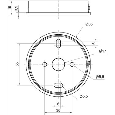 261.700.01 - Werma - Adaptador Midi de montaje plano, gris