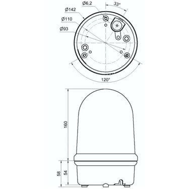 280.470.68 - Werma - Fanale d'ostacolo a LED BM 230VAC, Rosso