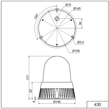 430.100.75 - Werma - LED-Sirene BM 32 Töne 24VAC/DC, Rot