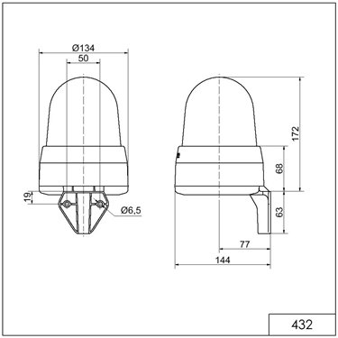 432.500.60 - Werma - LED-Sirene WM 32 Töne 115-230VAC, Blau