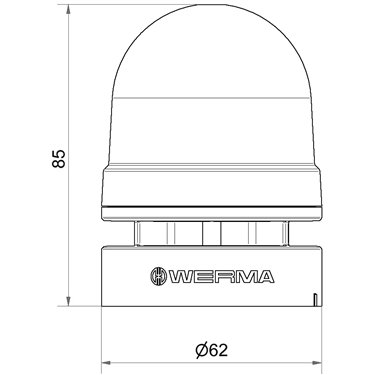 460.310.75 - Werma - Mini TwinLIGHT Combi 24VAC/DC, Giallo