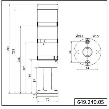 649.240.05 - Werma - Torretta di segnalazione KS71 RM 24VAC/D