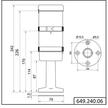 649.240.06 - Werma - Torretta di segnalazione KS71 RM 24VAC/D