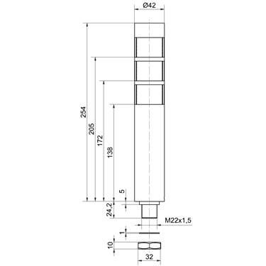 694.000.55 - Werma - Torretta di segnalazione deSIGN42 EM 24VDC, Verde
