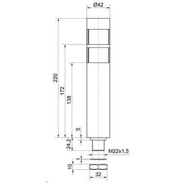 694.020.55 - Werma - Signalrevolver deSIGN42 EM 24VDC, Gelb