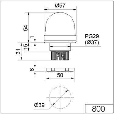 800.200.00 - Werma - Fanale a luce permanente EM 12-230VAC/DC