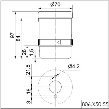 806.350.55 - Werma - BWM LED Monitor Light 24VDC, Amarillo