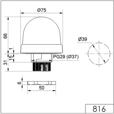 816.100.55 - Werma - Fanale a LED a luce permanente EM 24VAC/
